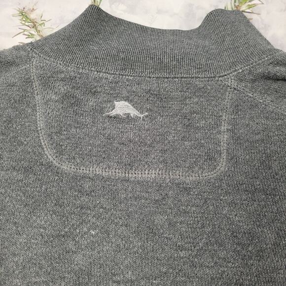 Tommy Bahama Gray Oversized Heavyweight 1/4 Zip Sweatshirt size XL - Picture 7 of 10